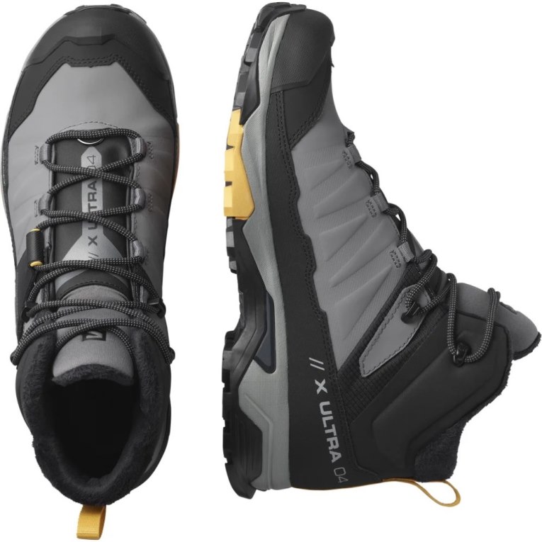 Botas de Invierno Salomon X Ultra 4 Mid Invierno Thinsulate Climasalomon Impermeables Hombre Negros Grises | MX MZOC056